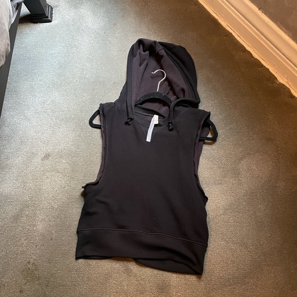Freepeople movement black sleeveless hoodie SZ S - Picture 2 of 12